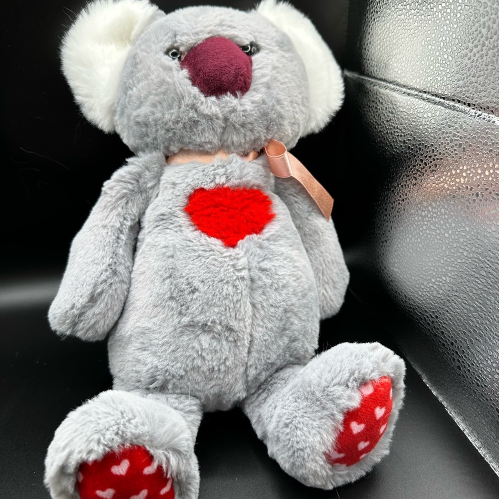 Koala Bear Plush Gray Heart World’s Softest Plush Stuffed Animal 15” Red Hearts - Picture 3 of 16